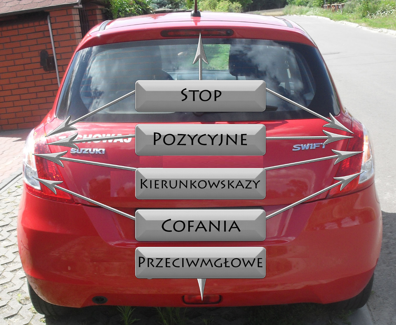 Suzuki Swift - tylne lampy